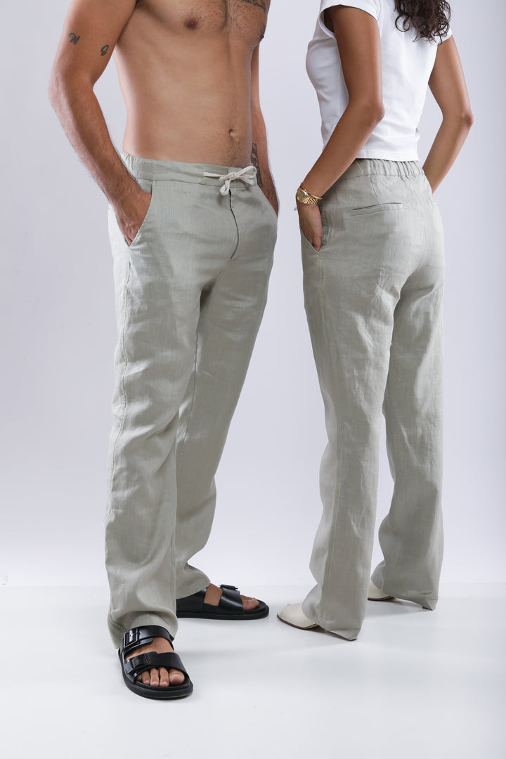 Linen Trousers - Greige