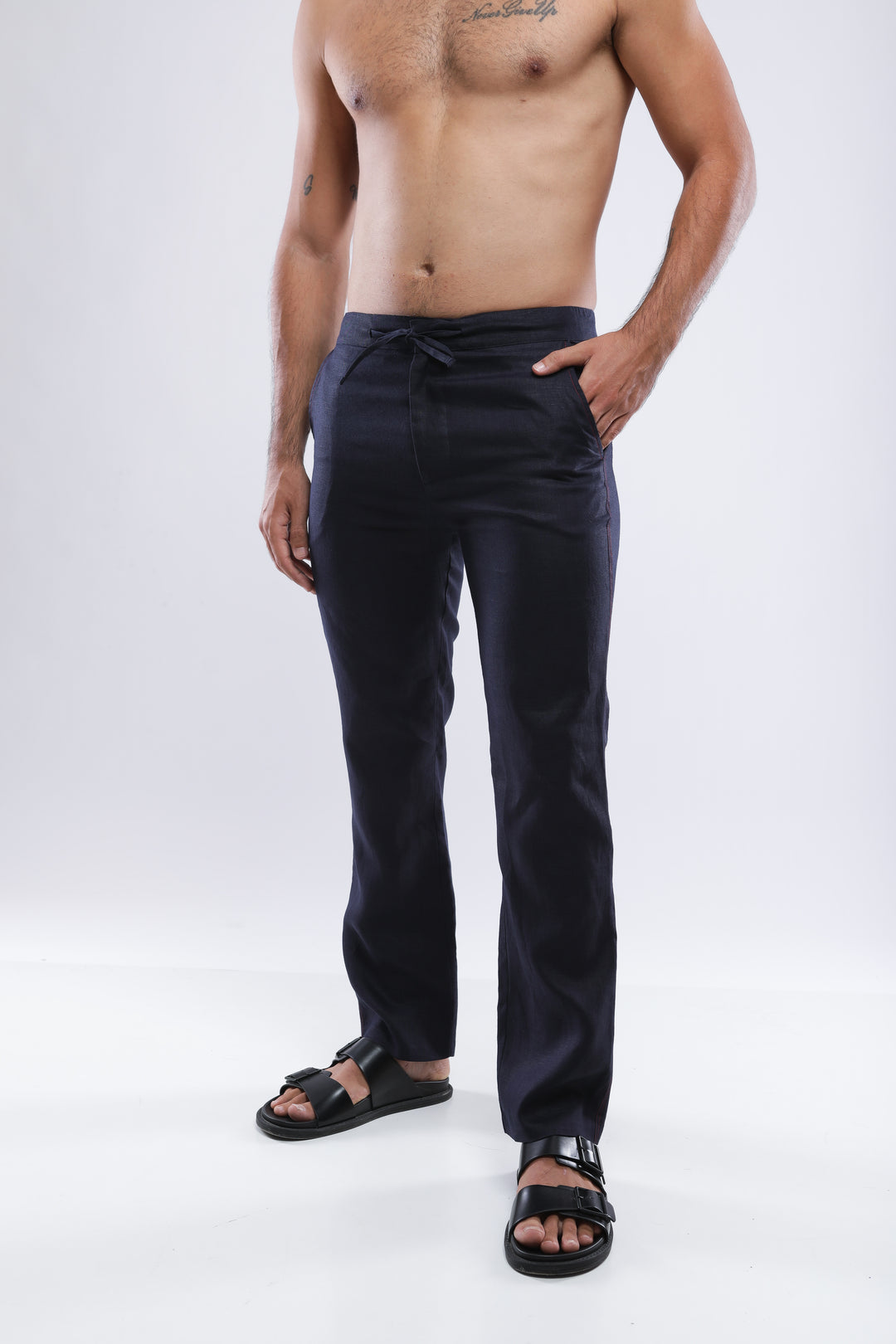 Linen Trousers - Dark Blue