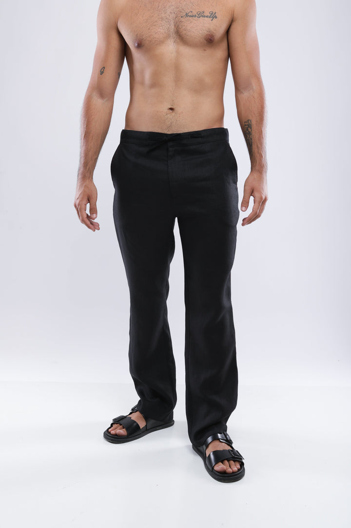 Linen Trousers - Black