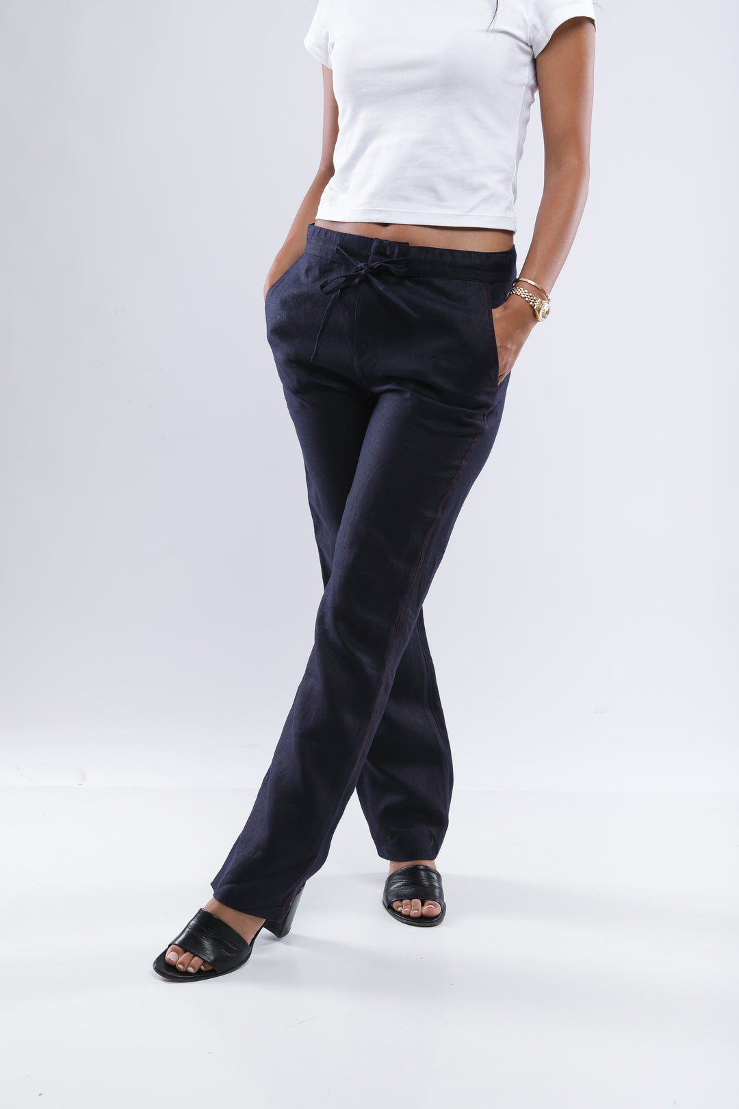 Linen Trousers - Dark Blue